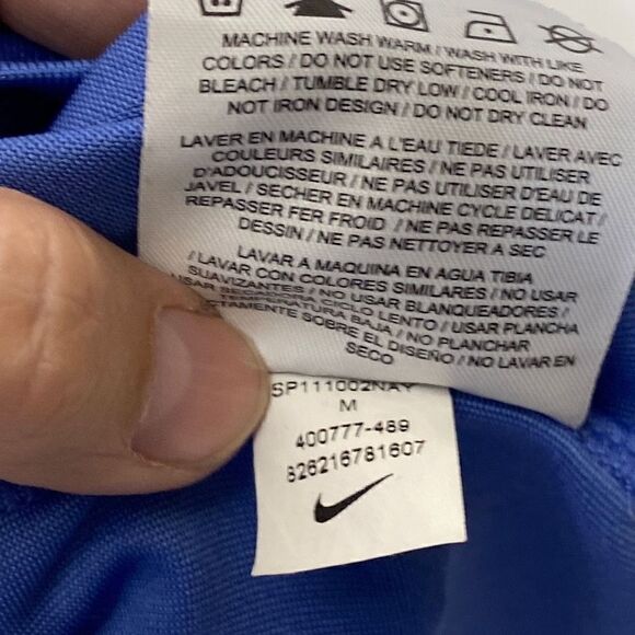 Nike Golf Men's Dri-Fit Short Sleeve Geometric Print Blue Polo Shirt Size M - Picture 9 of 10